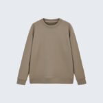 Beige Textured Minimal Sweatshirt