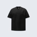 Black Cracked Pattern T-Shirt - Minimal Streetwear Style