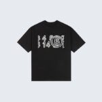 Black Graphic Numbers Print T-Shirt - Casual Streetwear