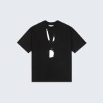 Black Graphic T-Shirt with White Lanyard ID Print Design