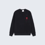 Black Sweatshirt with Red Heart Patch