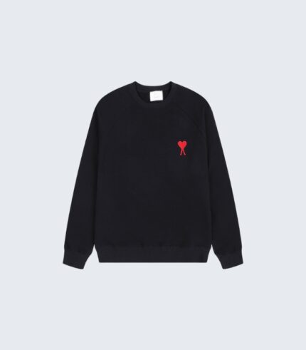 Black Sweatshirt with Red Heart Patch