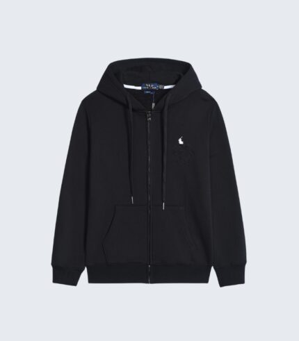 Black Zip Up Hoodie for Men - Casual Warm Front Pocket Jacket