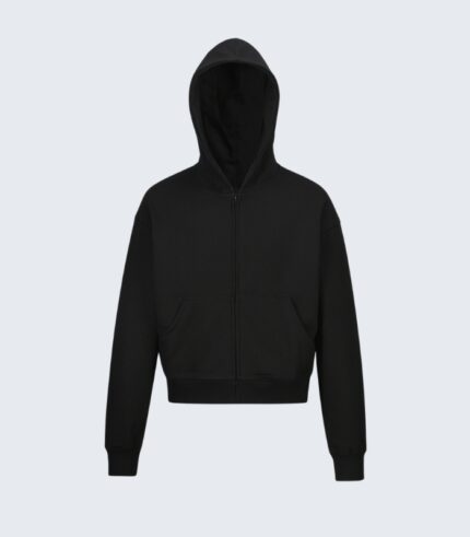 Black Zip Up Hoodie for Women - Casual Warm Front Pocket Jacket
