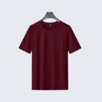 Classic Maroon Plain T-Shirt for Men - Soft Casual Summer Wear
