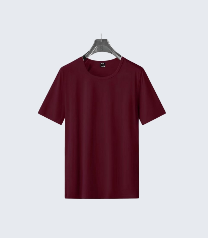 Classic Maroon Plain T-Shirt for Men - Soft Casual Summer Wear