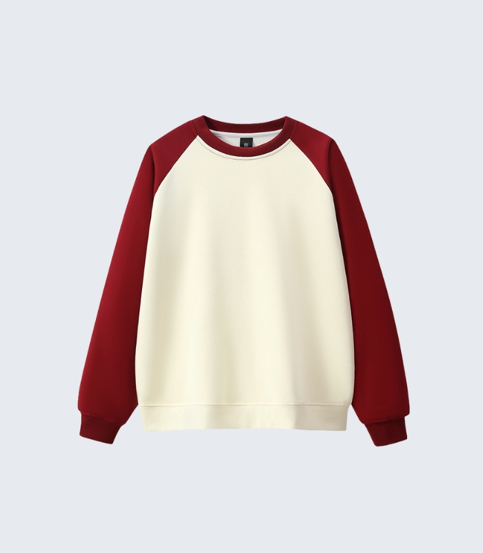 Cream & Maroon Raglan Sweatshirt