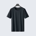Dark Grey Crewneck T-Shirt - Minimalist Casual Summer Wear