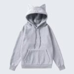 Grey Cat Ear Hoodie for Women - Cute Casual Pullover Sweatshirt