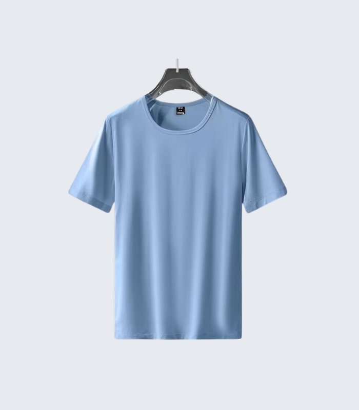 Light Blue Crewneck T-Shirt - Soft Cotton Summer Casual
