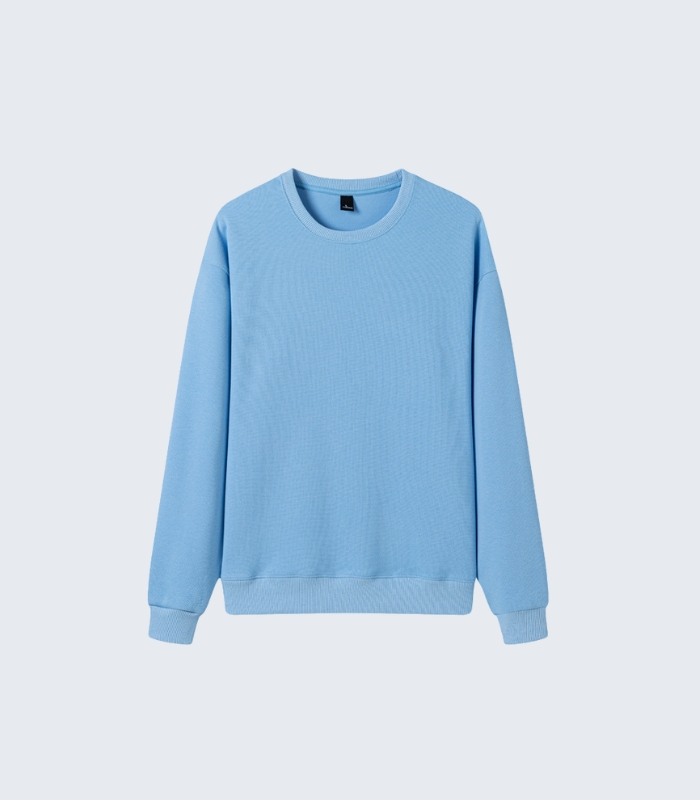 Light Blue Plain Crewneck Sweatshirt for Men & Women