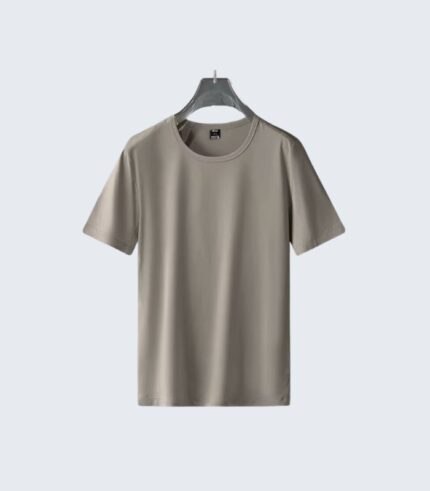 Men's Beige Casual T-Shirt - Soft Cotton Summer Daily Wear