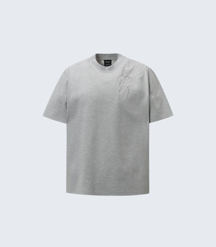 Men's Grey Embroidered T-Shirt - Stylish Casual Summer Wear