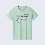 Mint Green Keep Smiling T-Shirt - Casual Printed Tee
