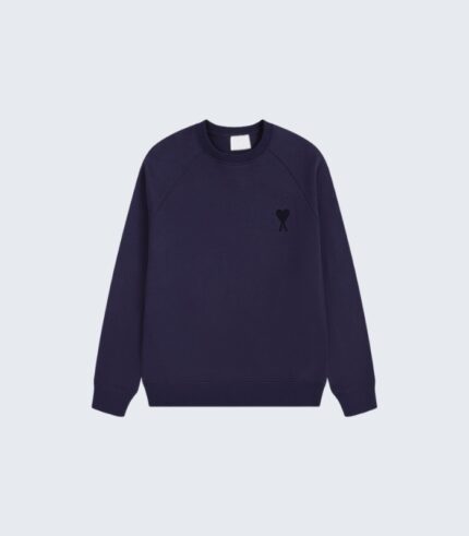 Navy Blue Sweatshirt with Black Heart Patch