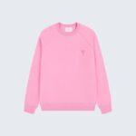 Pink Heart Embroidered Crewneck Sweatshirt - Casual Streetwear