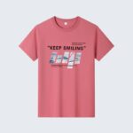 Pink KEEP SMILING Graphic T-Shirt - Casual Summer Wear