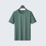 Plain Green Crew Neck T-Shirt for Men Casual Wear