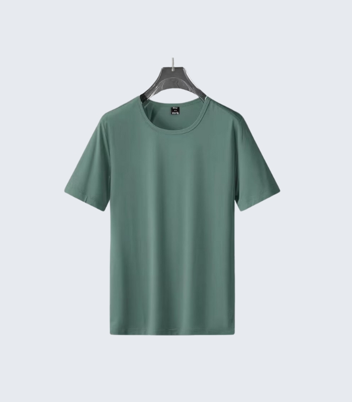 Plain Green Crew Neck T-Shirt for Men Casual Wear