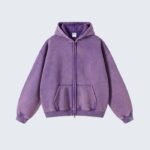 Purple Zip Up Hoodie for Women - Casual Warm Front Pocket Jacket