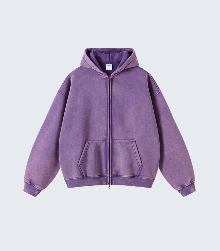 Purple Zip Up Hoodie for Women - Casual Warm Front Pocket Jacket