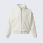 White Zip Up Hoodie for Men - Casual Warm Front Pocket Jacket