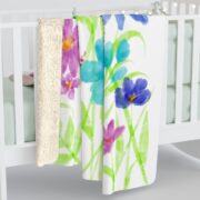 Water Colour Floral Fleece Blanket - Image 2