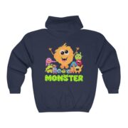 Monster Halloween Graphic Full Zip Unisex Hooded Sweatshirt - Image 2