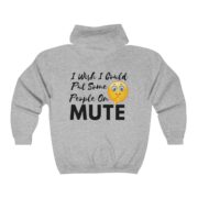 People On Mute Full Zip Unisex Hooded Sweatshirt - Image 6