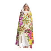 Multi-Colour Flower Hooded Blanket